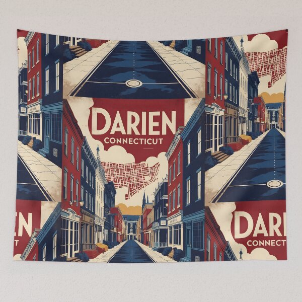 Item preview, Darien Connecticut 1950s USA Vintage Travel Tourism designed and sold by TravelersGems.