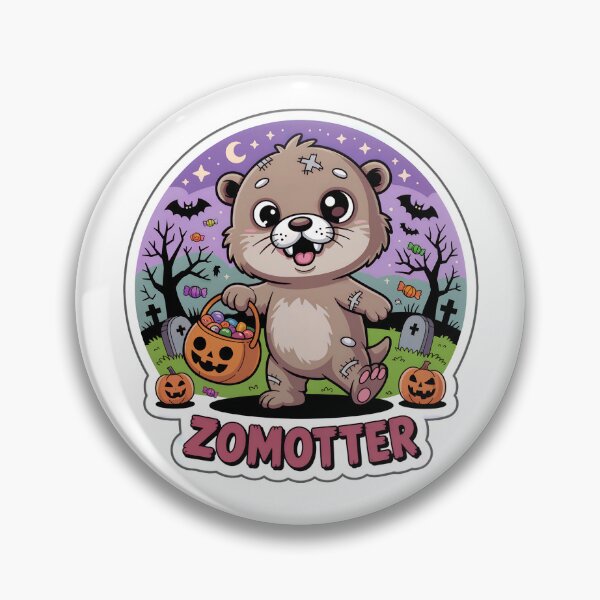 Item preview, Zomotter – Cute Zombie Otter Halloween Chibi Sticker designed and sold by Nuist25.