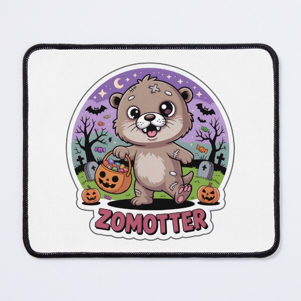 Item preview, Zomotter – Cute Zombie Otter Halloween Chibi Sticker designed and sold by Nuist25.