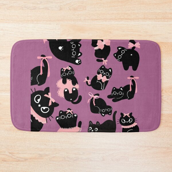 Item preview, Crazy pet black cat in pink bow designed and sold by BritishDelights.