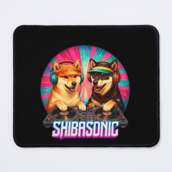 Item preview, Retro Shiba Inu DJ Duo Party Vibes designed and sold by SUNAGIMO9999.
