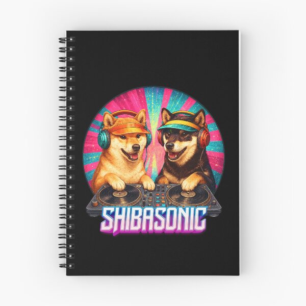 Item preview, Retro Shiba Inu DJ Duo Party Vibes designed and sold by SUNAGIMO9999.