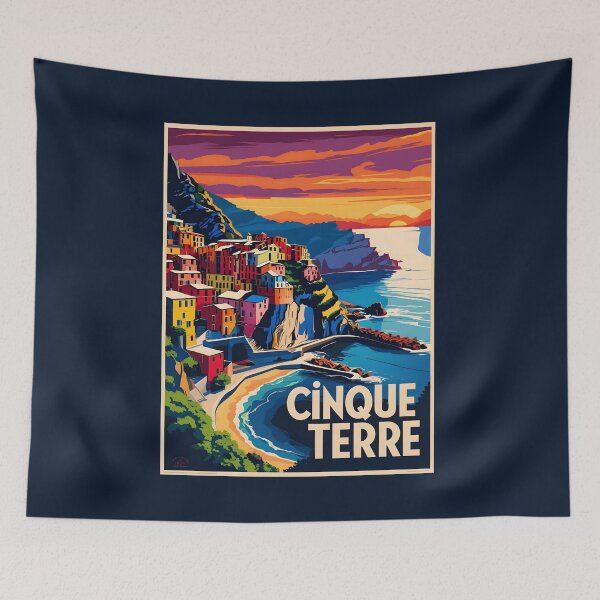 Item preview, A Vintage Travel Art of Cinque Terre - Italy  designed and sold by GoodOldVintage.