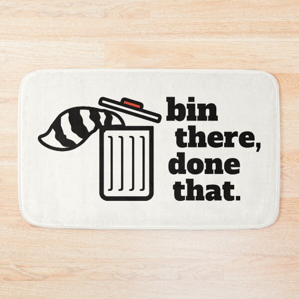 Item preview, Bin There Done That Raccoon Trash Can Humour in Black and White V.3 designed and sold by OzzyMac.