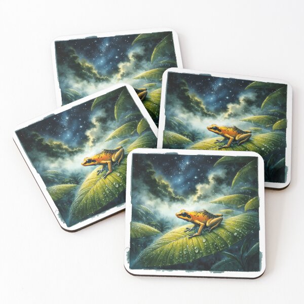 Item preview, Golden Frog in Night Jungle designed and sold by RubisLeaf.