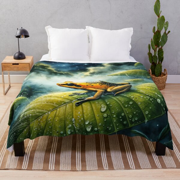Item preview, Golden Frog in Night Jungle designed and sold by RubisLeaf.