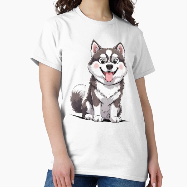 Item preview, Happy Sitting Husky Puppy Cartoon designed and sold by LB Aether.