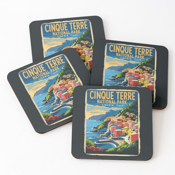 Item preview, A Vintage Travel Art of Cinque Terre National Park - Italy  designed and sold by GoodOldVintage.