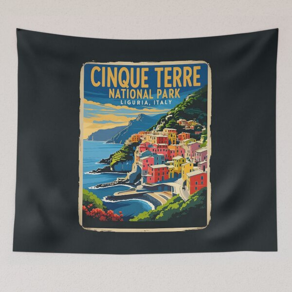 Item preview, A Vintage Travel Art of Cinque Terre National Park - Italy  designed and sold by GoodOldVintage.