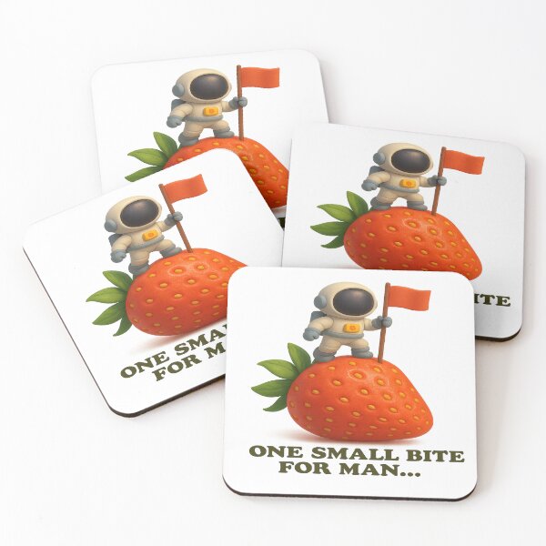 Item preview, Tiny Astronaut on a Strawberry – One Small Bite for Man… designed and sold by PastimeMastery.