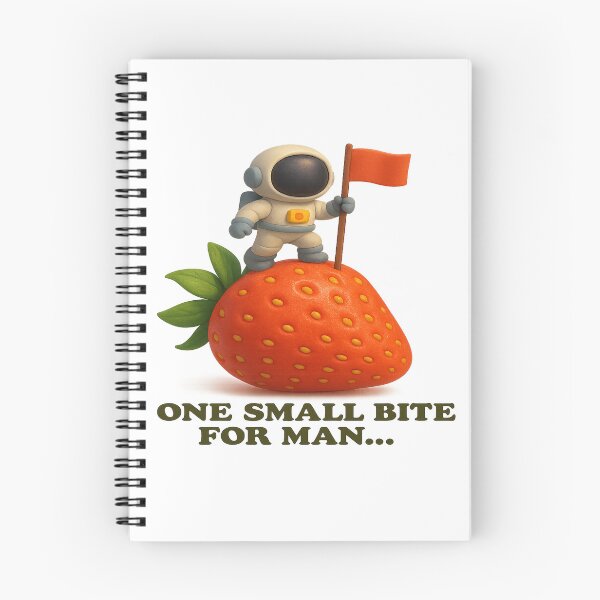 Item preview, Tiny Astronaut on a Strawberry – One Small Bite for Man… designed and sold by PastimeMastery.