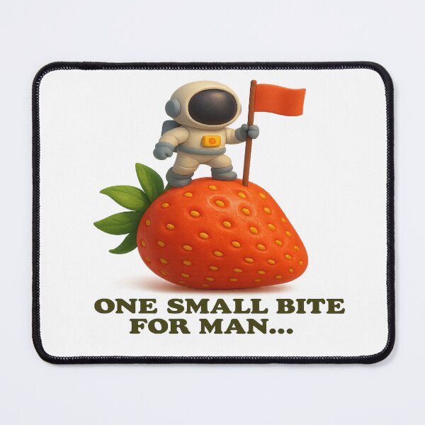 Item preview, Tiny Astronaut on a Strawberry – One Small Bite for Man… designed and sold by PastimeMastery.