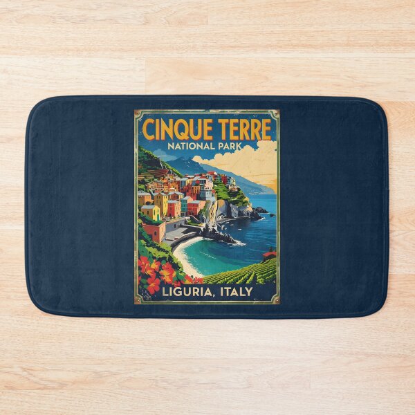 Item preview, A Vintage Travel Art of Cinque Terre National Park - Italy  designed and sold by GoodOldVintage.
