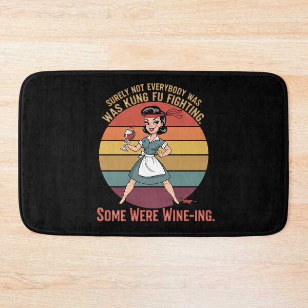 Item preview, Kung Fu Fighting Wine-ing Funny Retro Pin Up Design designed and sold by Giggle Gear.