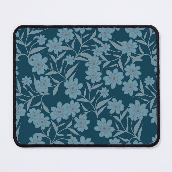 Item preview, Hand drawn light blue flowers in navy blue  designed and sold by Nonnipa.
