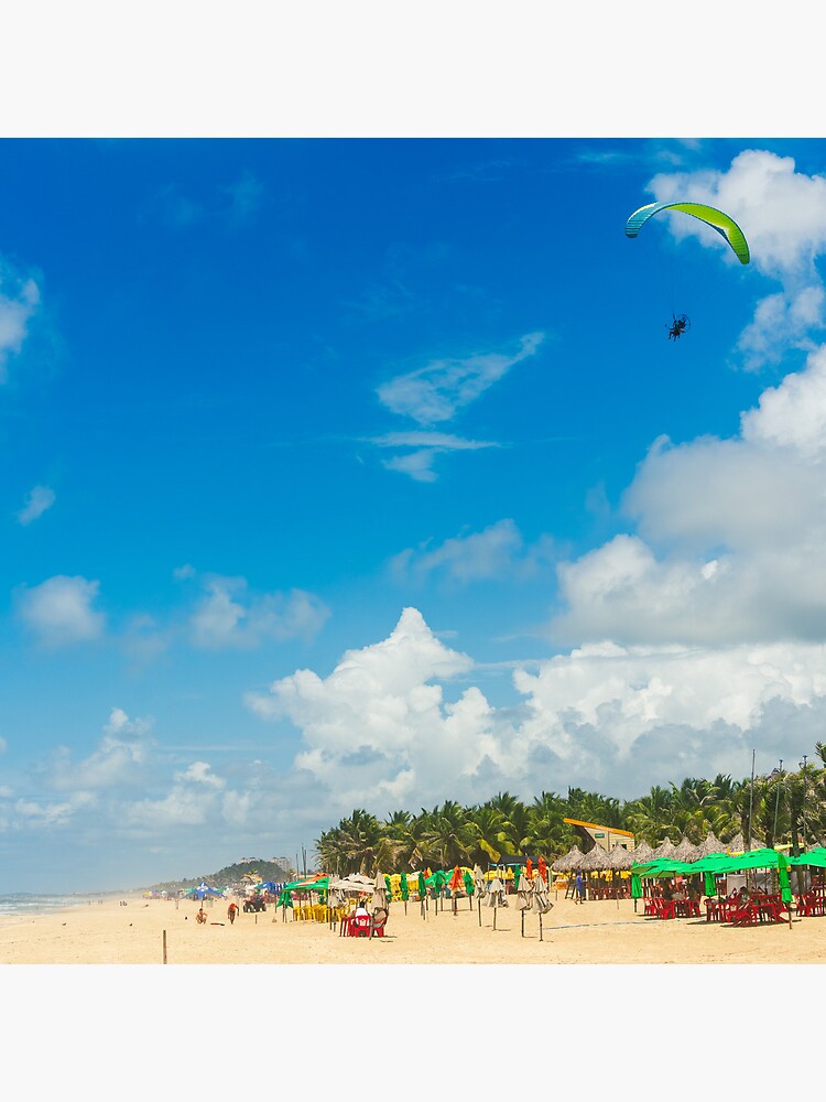Thumbnail 5 of 5, Coasters (Set of 4), Paraglider Above Praia do Futuro, Fortaleza designed and sold by expat-camera.