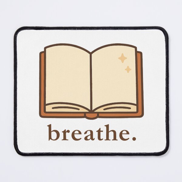 Item preview, breathe. | cozy open book quote for calm and mindful moments designed and sold by HelloPumpui.
