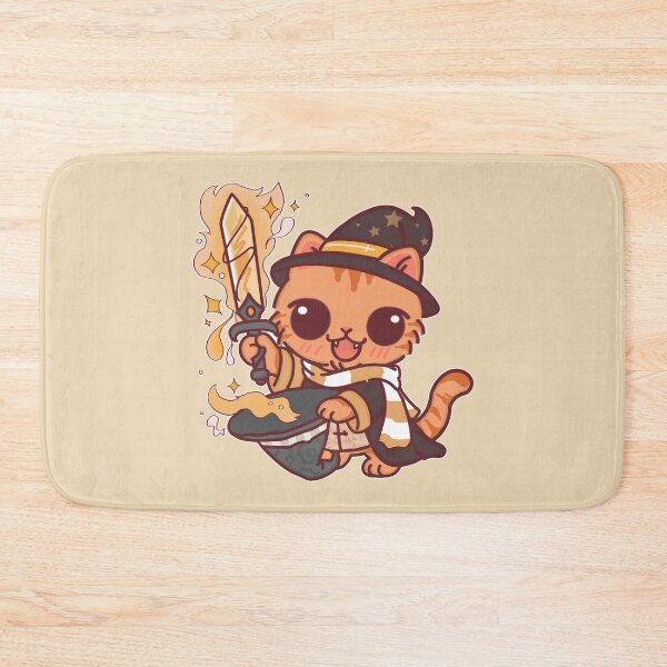 Item preview, Magic Wizard Cat with Sword - Cute Chibi Fantasy Art, Kind House designed and sold by BGMeYou.