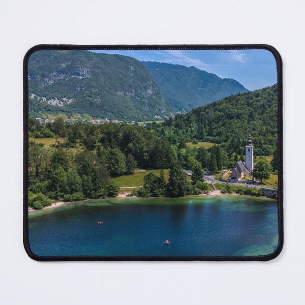 Item preview, Lake Bohinj & St John the Baptist Church – Aerial View, Slovenia designed and sold by expat-camera.