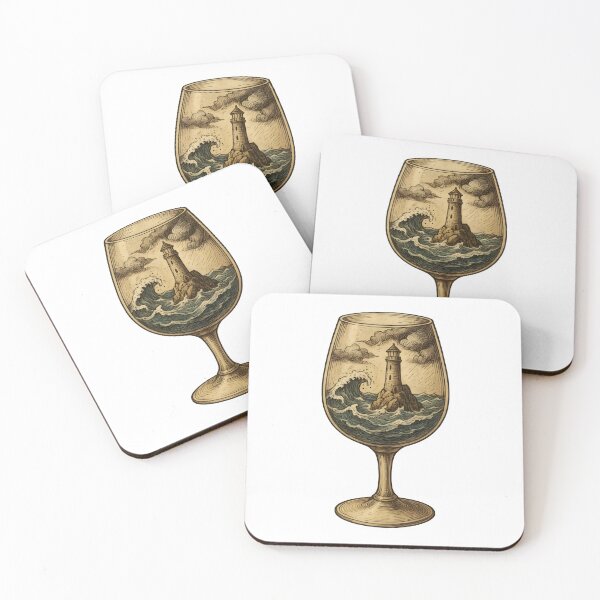 Item preview, Lighthouse in a Wine Glass designed and sold by Papurica.