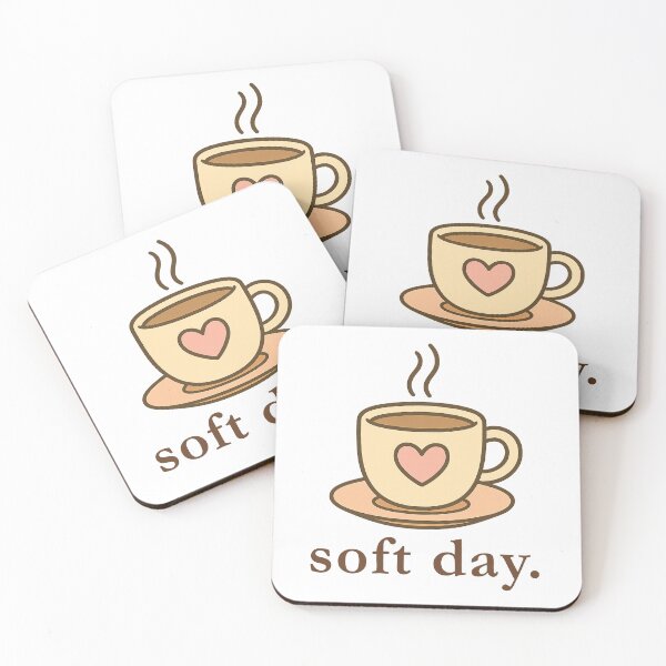 Item preview, soft day. | Cute Coffee Cup Quote Sticker | Cozy Minimal Wall Art & Printable designed and sold by HelloPumpui.