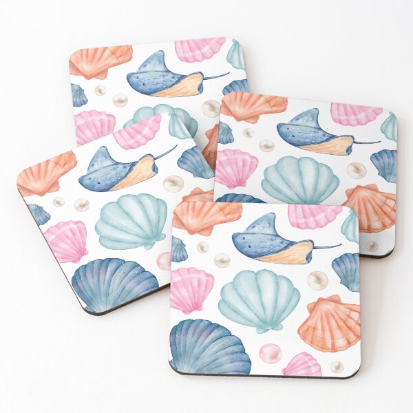 Item preview, Stingray and Shells Art Print designed and sold by alw1234.