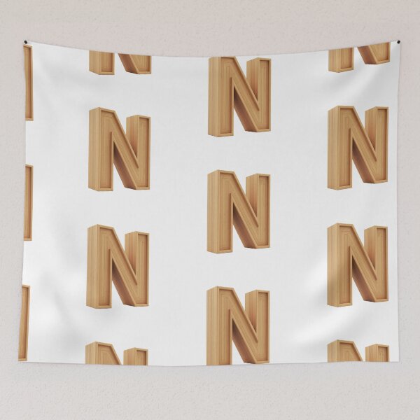 Item preview, 3D Wooden Letter N Minimalist Monogram designed and sold by uncoXab.