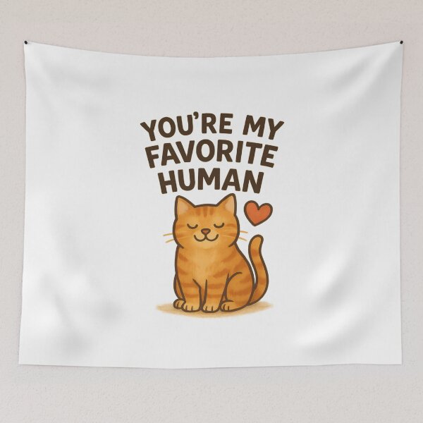Item preview, You’re My Favorite Human – Warm Painterly Cat Art designed and sold by ALITOPRINCE.