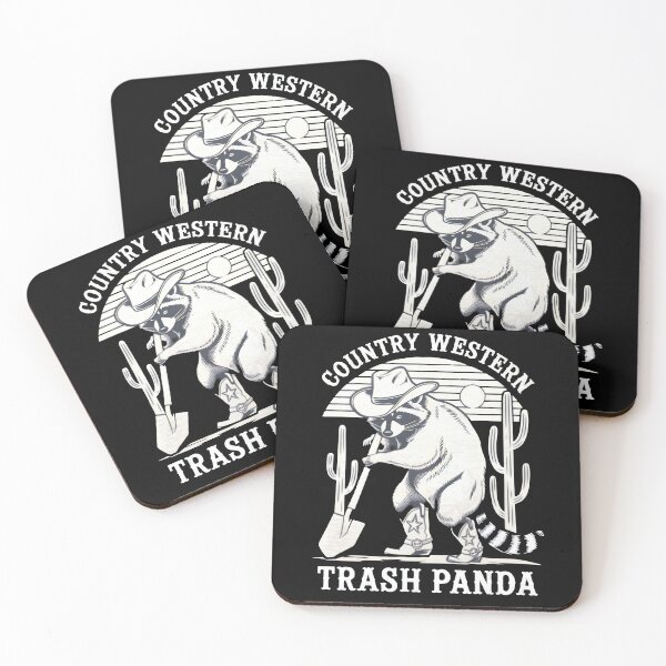 Aperçu de l'œuvre Country Western Cowboy Raton laveur Trash Panda créée et vendue par box-artshop.