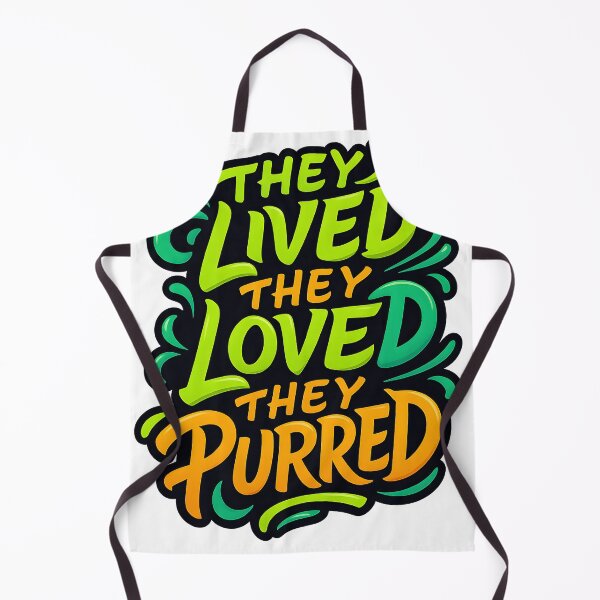 Item preview, They Lived They Loved They Purred – Cat Loss Typography Quote designed and sold by PetSoulPrints.