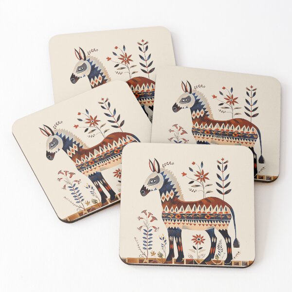 Item preview, Folk Art Burro – Colorful Southwest-Inspired Donkey with Flowers designed and sold by doingly.