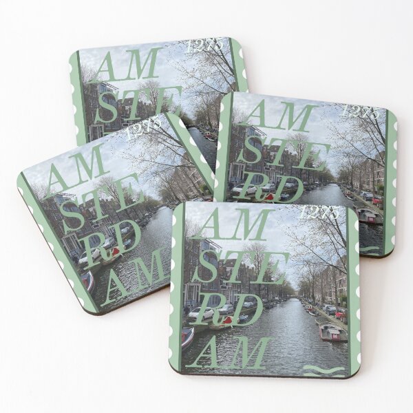 Item preview, Amsterdam Netherlands Postage Stamp Sticker designed and sold by PhoebesFunkyArt.