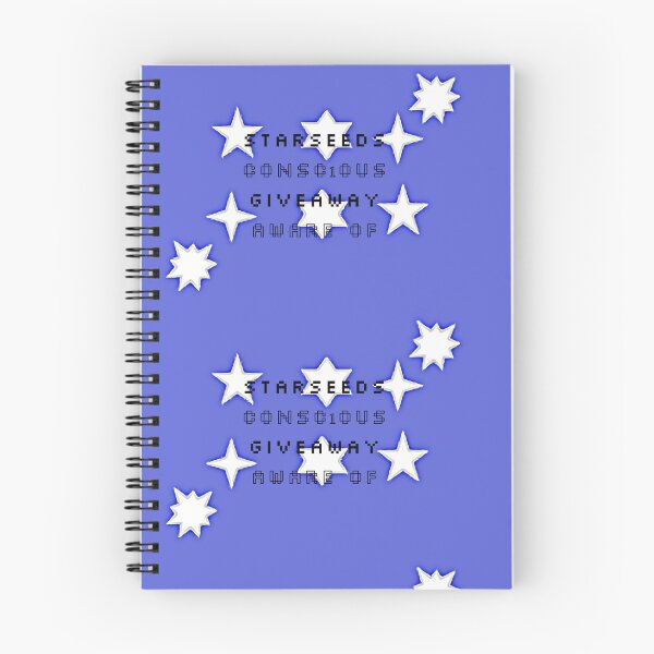 Item preview, Different star shapes in white on blue background ,starseeds, conscious  ,giveaway and aware of words designed and sold by wallartofmio.