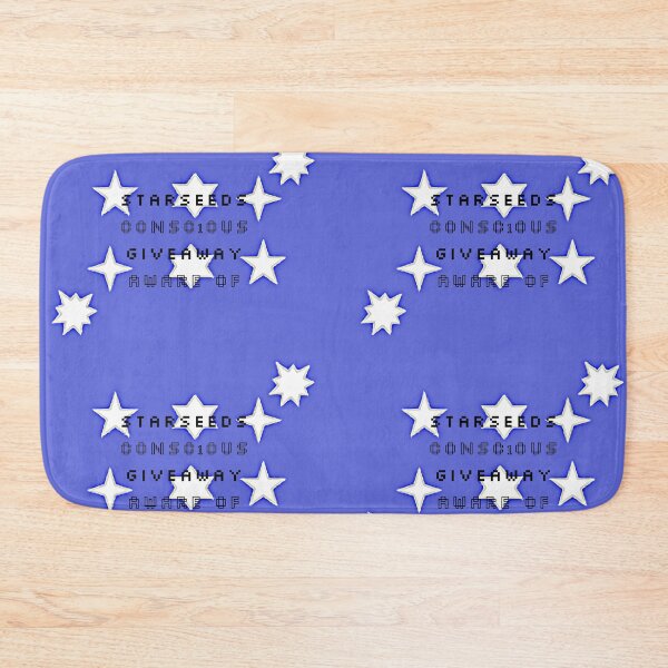 Item preview, Different star shapes in white on blue background ,starseeds, conscious  ,giveaway and aware of words designed and sold by wallartofmio.