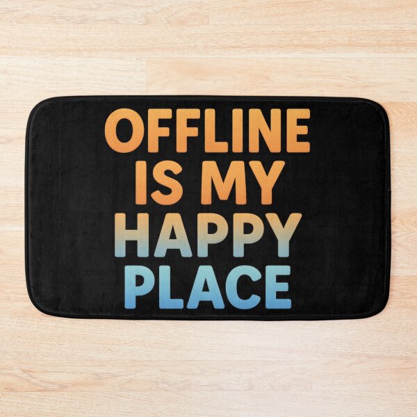 Item preview, Offline Happy Place Sticker Gradient Retro Typography designed and sold by MysticArtisan.