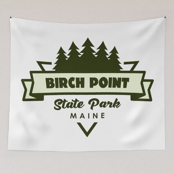 Item preview, Birch Point State Park Maine Trees And Ribbon designed and sold by bivenart.