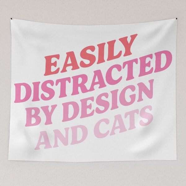 Item preview, Easily distracted by design and cats - UX Designer | Product Designer | UI Designer Stickers designed and sold by PoshPixel.