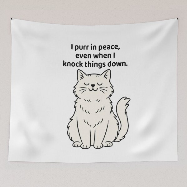 Item preview, I Purr in Peace — Funny Cat Affirmation Wall Art, Minimalist Cat Quote, Cute Self-Love Poster designed and sold by ArtTrader J.