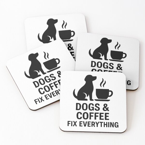 Item preview, DOGS & COFFEE FIX EVERYTHING designed and sold by TheWonkyEaselCo.