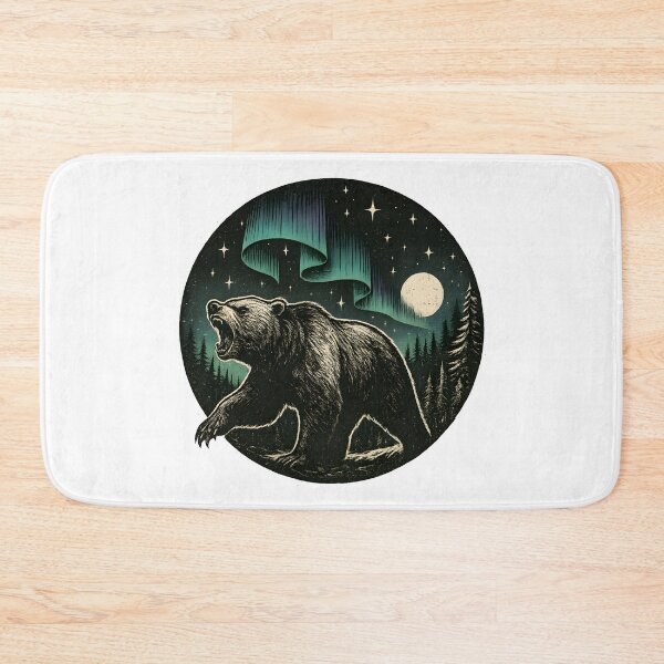 Item preview, Roaring Bear Under Northern Lights designed and sold by Shoot-The-Moon.