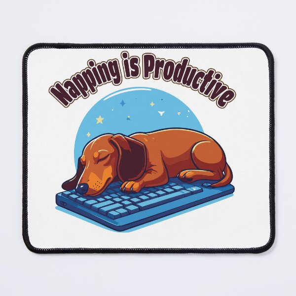 Item preview, Dachshund asleep on keyboard with drool and zzz designed and sold by Tong4130.