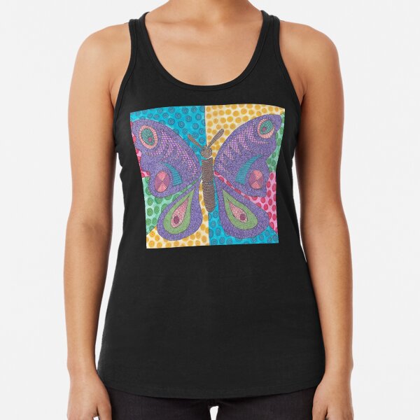 Alien Smile Butterfly Racerback Tank Top