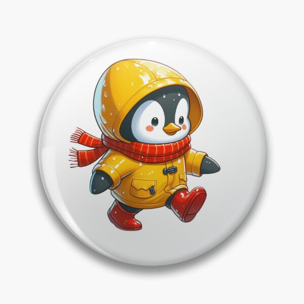 Item preview, Penguin in Raincoat - Cute Splashy Animal Design designed and sold by Confuzz1ed.