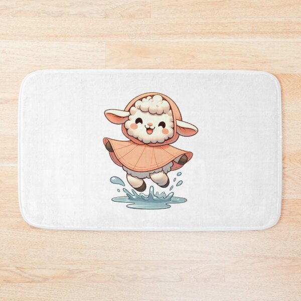Item preview, Lamb in Poncho - Joyful Rainy Day Illustration designed and sold by Confuzz1ed.