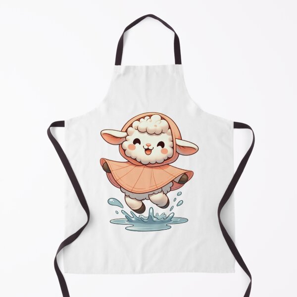 Item preview, Lamb in Poncho - Joyful Rainy Day Illustration designed and sold by Confuzz1ed.