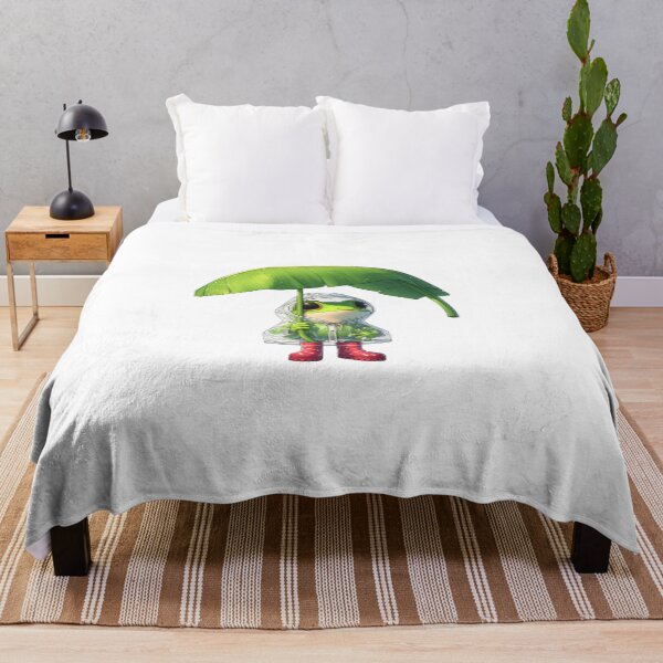 Item preview, Frog with Banana Leaf Umbrella - Cute Rainy Day Cartoon designed and sold by Confuzz1ed.