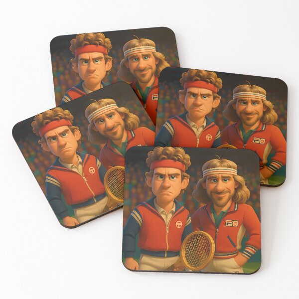 Item preview, John vs. Björn – Legends of Tennis in Cartoon Style designed and sold by malero-design.