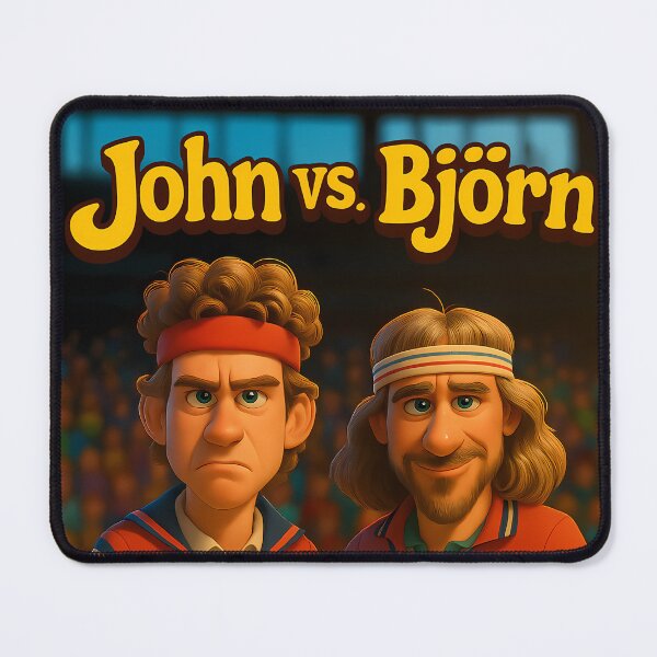 Item preview, John vs. Björn – Legends of Tennis in Cartoon Style designed and sold by malero-design.
