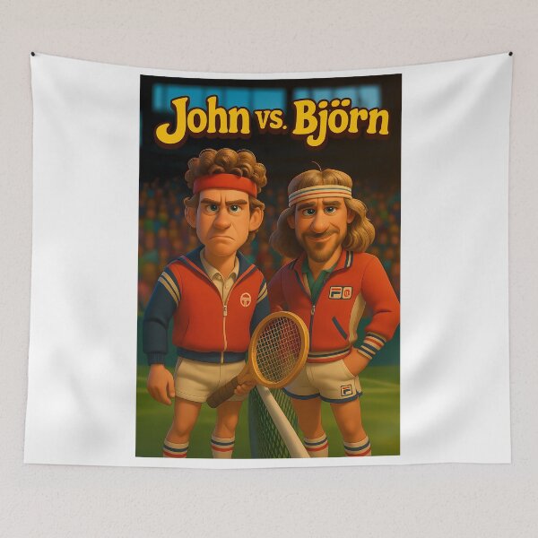 Item preview, John vs. Björn – Legends of Tennis in Cartoon Style designed and sold by malero-design.