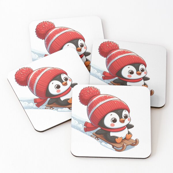 Item preview, Penguin on Sled - Playful Snowy Day Cartoon designed and sold by Confuzz1ed.